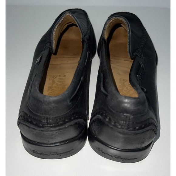 Salvatore Ferragamo Mens Black Leather Loafers Slip On  Shoes Size 8.5 Italy main image 6